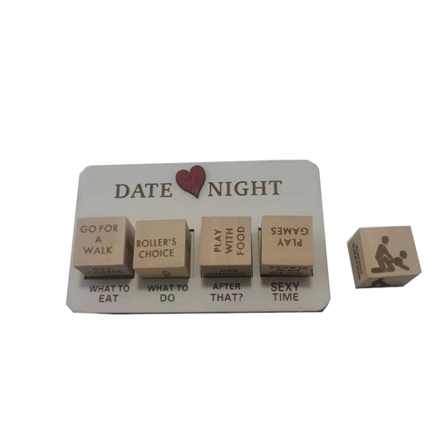 Wooden Date Night Dice Modern Minimalist