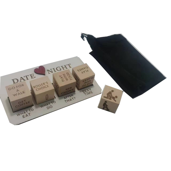 Dice Wooden Date Night Modern Minimalist Board Game Set Couple