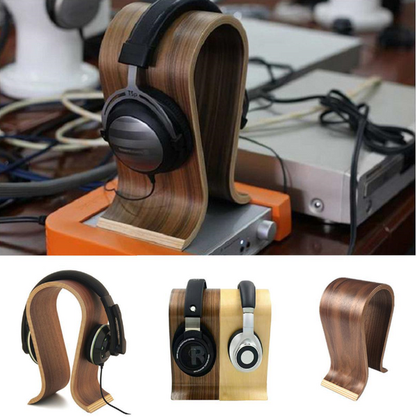 Wooden Headphone Stand Desk Accessories