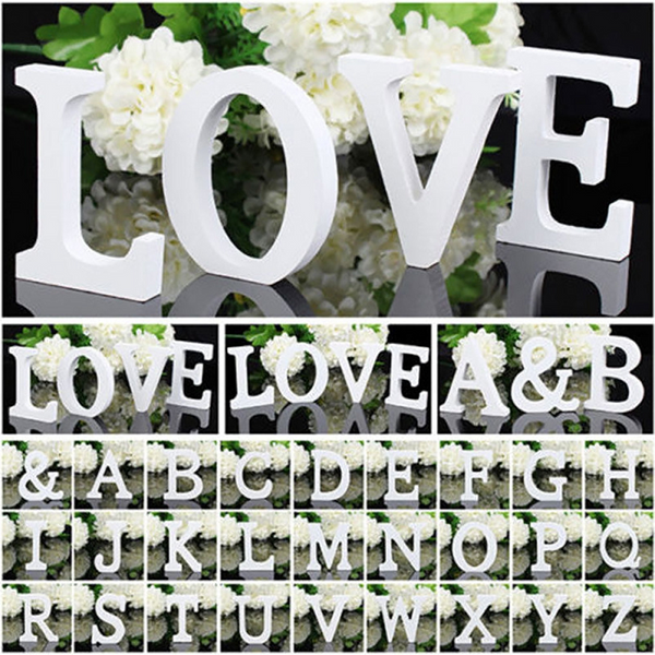 White Letters Alphabet Wedding Birthday Party Home Decoration 11Cm Centrepieces & Table Decor