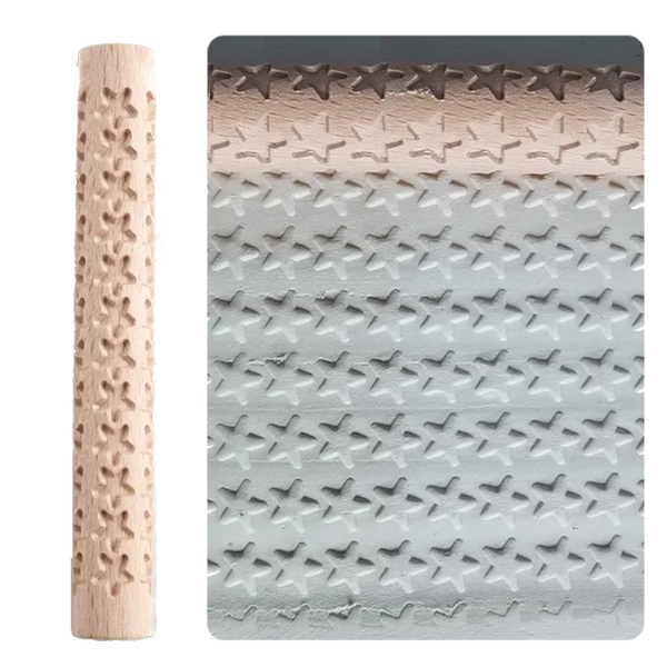 Rolling Pins Wooden Texture Rolling Pin For Pottery Art And Clay Craft Tool