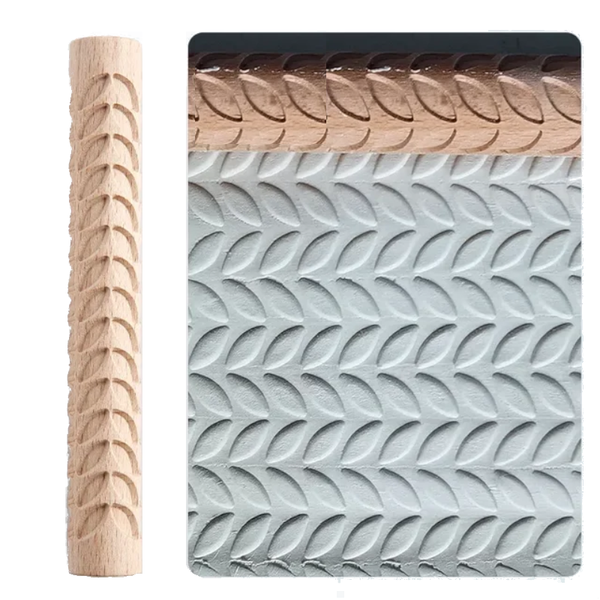 Wooden Texture Rolling Pin For Pottery Art And Clay Craft Tool Rolling Pins