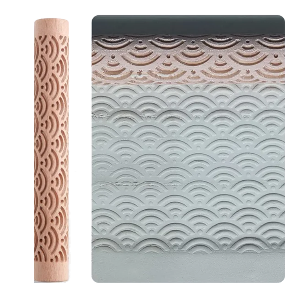 Rolling Pins Wooden Texture Rolling Pin For Pottery Art And Clay Craft Tool