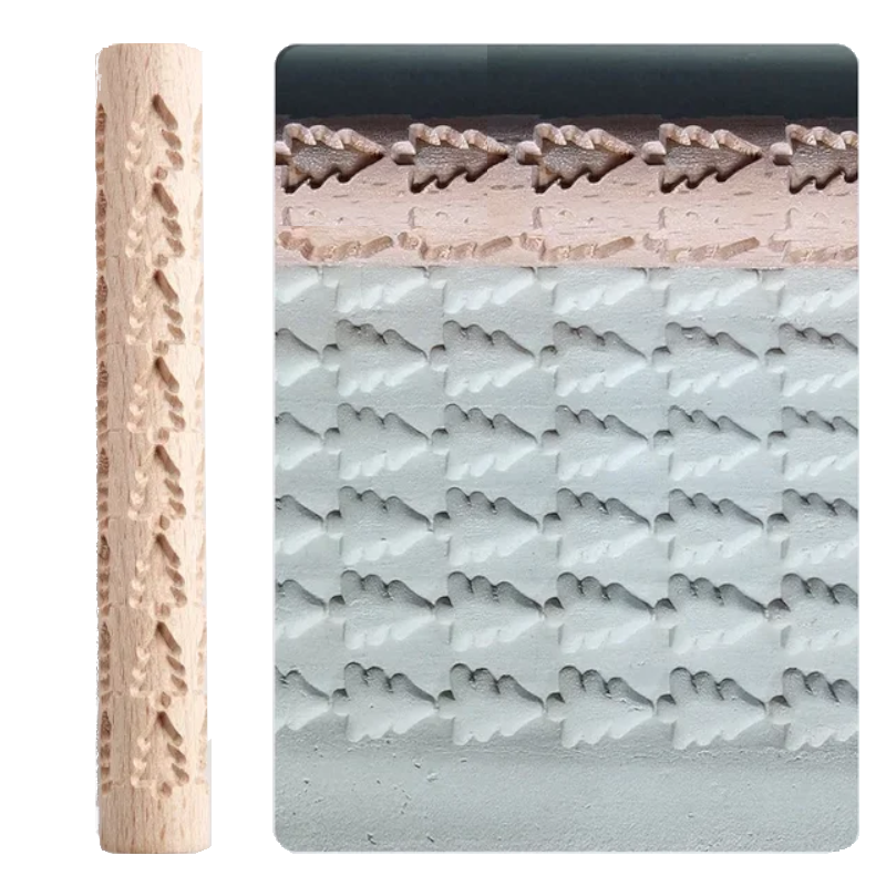 Rolling Pins Wooden Texture Rolling Pin For Pottery Art And Clay Craft Tool