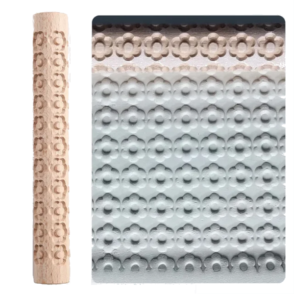Wooden Texture Rolling Pin For Pottery Art And Clay Craft Tool Rolling Pins