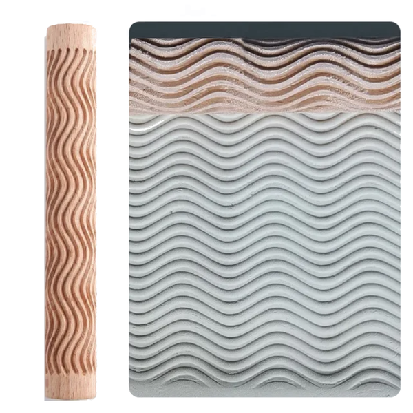 Wooden Texture Rolling Pin For Pottery Art And Clay Craft Tool Rolling Pins