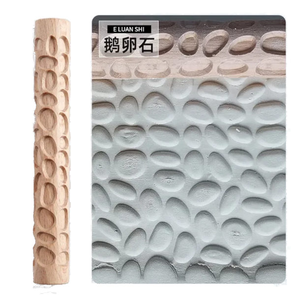Rolling Pins Wooden Texture Rolling Pin For Pottery Art And Clay Craft Tool