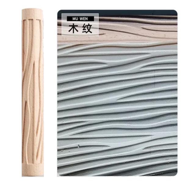Rolling Pins Wooden Texture Rolling Pin For Pottery Art And Clay Craft Tool