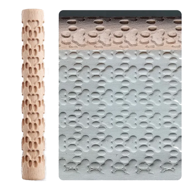 Rolling Pins Wooden Texture Rolling Pin For Pottery Art And Clay Craft Tool
