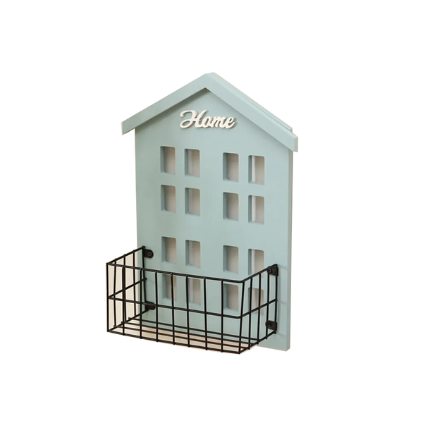 Wood House Style Wall Mounted Storage Shelf Rack Holder Organizer Home Decor Baskets