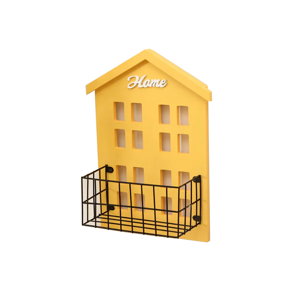 Wood House Style Wall Mounted Storage Shelf Rack Holder Organizer Home Decor Baskets