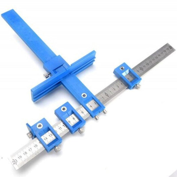 Woodworking Punch Locator Drill Guide Template Jig For Drilling Hole Blue Drill Bits