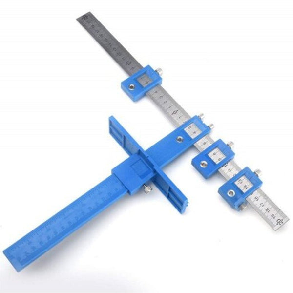 Woodworking Punch Locator Drill Guide Template Jig For Drilling Hole Blue Drill Bits