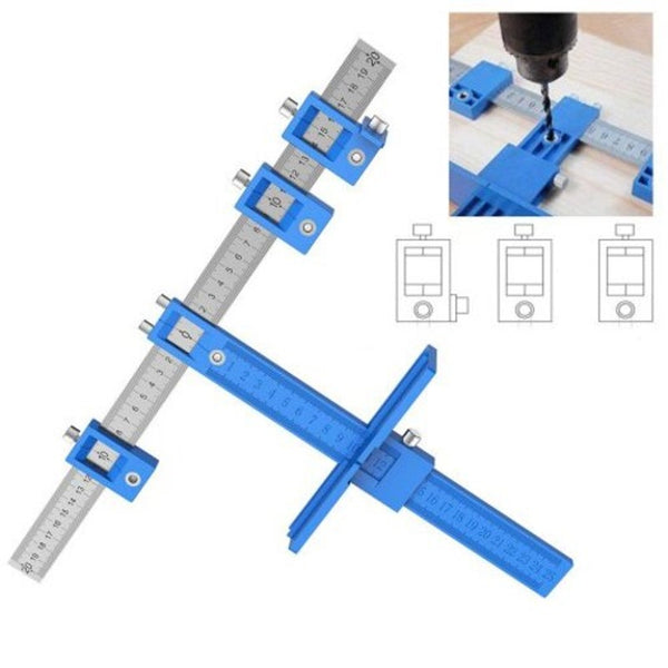 Woodworking Punch Locator Drill Guide Template Jig For Drilling Hole Blue Drill Bits