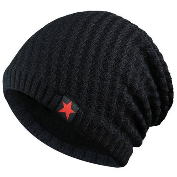 Wool Velvet Warm Knit Hat For Winter And Autumn Black