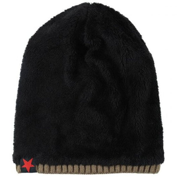 Wool Velvet Warm Knit Hat For Winter And Autumn Black