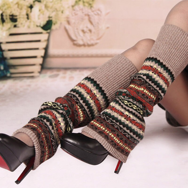 Set Of 3 Wool Knit Leg Warmer Boot For Women Girls Ladies