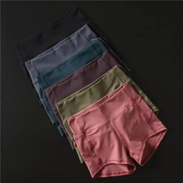 Workout Yoga Shorts Soft Nylon High Waist Gym Tummy Control Pants Men's Shorts