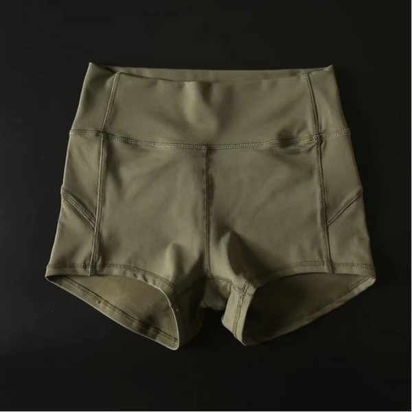 Workout Yoga Shorts Soft Nylon High Waist Gym Tummy Control Pants Men's Shorts