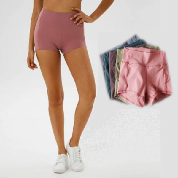 Workout Yoga Shorts Soft Nylon High Waist Gym Tummy Control Pants Men's Shorts