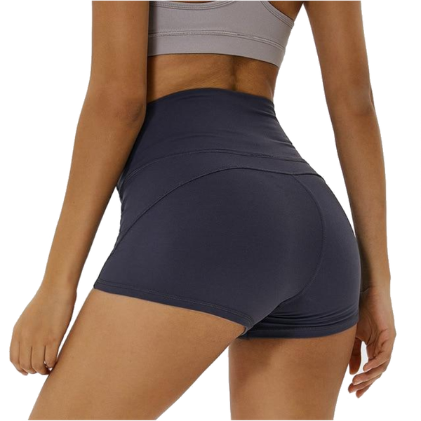 Workout Yoga Shorts Soft Nylon High Waist Gym Tummy Control Pants Men's Shorts