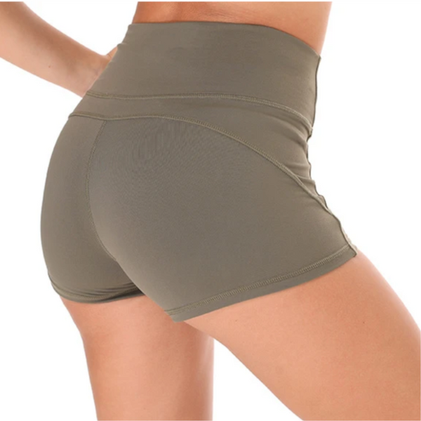 Workout Yoga Shorts Soft Nylon High Waist Gym Tummy Control Pants Men's Shorts