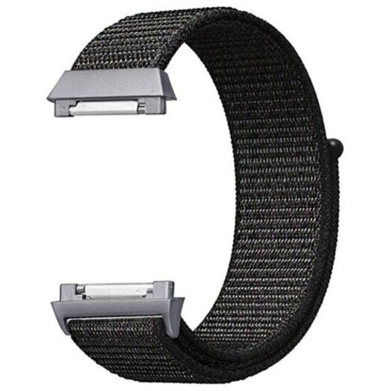 Woven Nylon Sport Loop Band Adapter For Fitbit Ionic Black Watch Bands