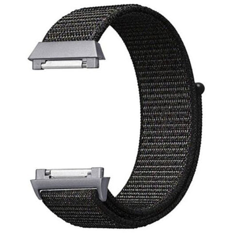 Woven Nylon Sport Loop Band Adapter For Fitbit Ionic Black