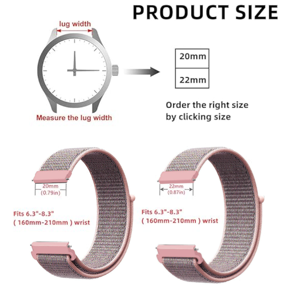Woven Nylon Loop Wristband Strap For Samsung Galaxy Watch Active Multi