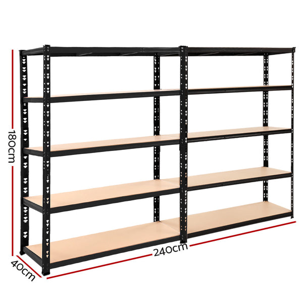 Tool Shelving & Racking Systems Giantz 2.4Mx1.8M Garage Shelving Warehouse Rack Pallet Racking Storage Steel Black