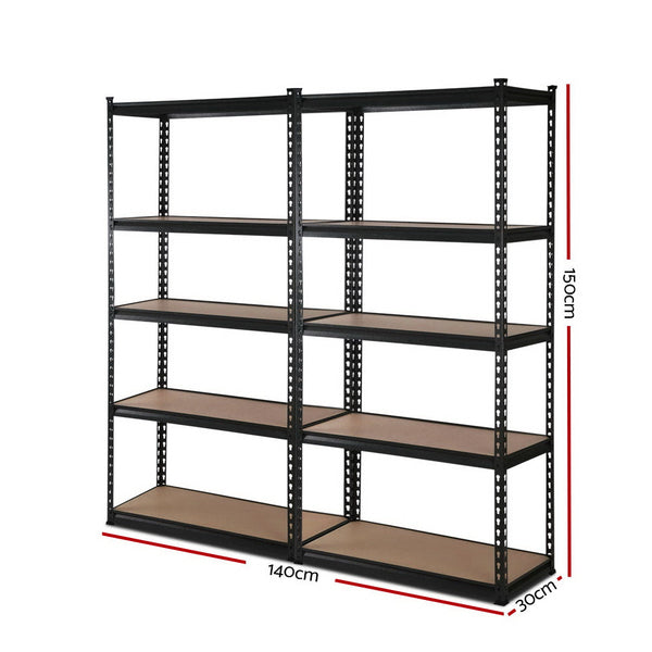 Giantz 2X1.5M Warehouse Shelving Racking Storage Garage Steel Metal Shelves Tool Shelving & Racking Systems