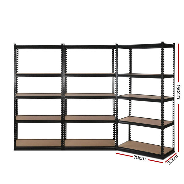 Giantz 3X1.5M Warehouse Shelving Racking Storage Garage Steel Metal Shelves Tool Shelving & Racking Systems