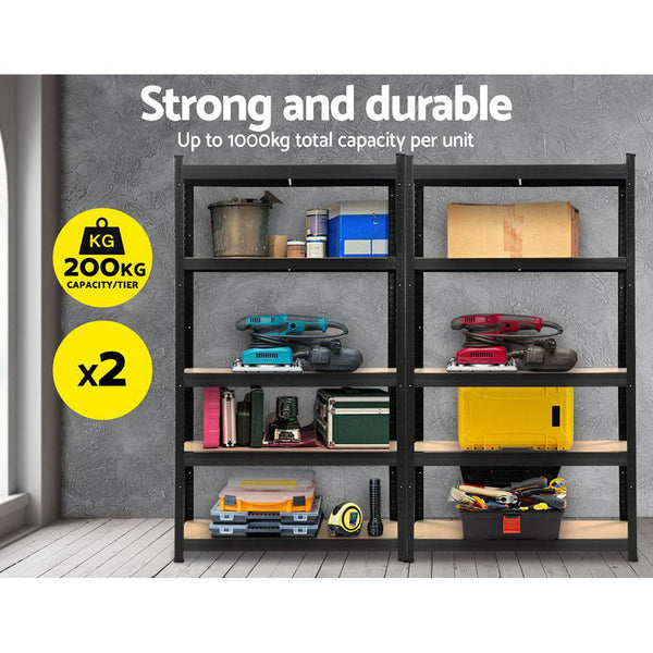 Giantz 2X1.8M Warehouse Shelving Garage Storage Racking Steel Metal Shelves Tool Shelving & Racking Systems