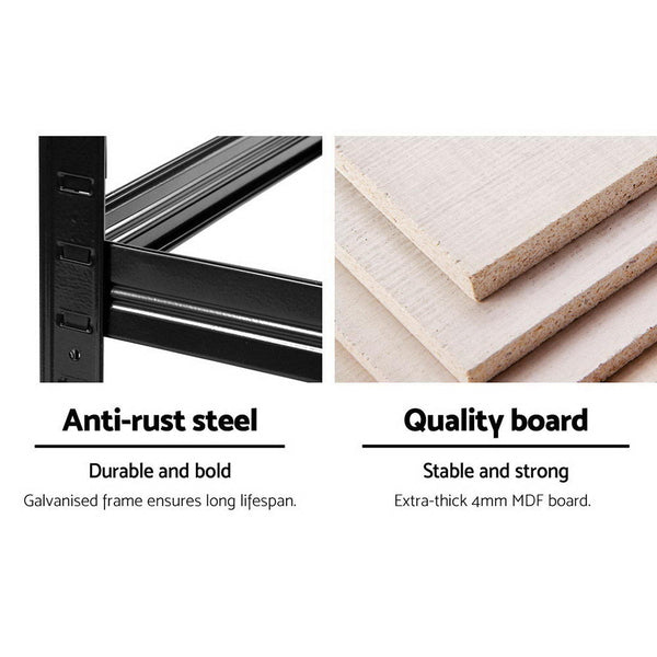 Giantz 2X1.8M Warehouse Shelving Garage Storage Racking Steel Metal Shelves Tool Shelving & Racking Systems