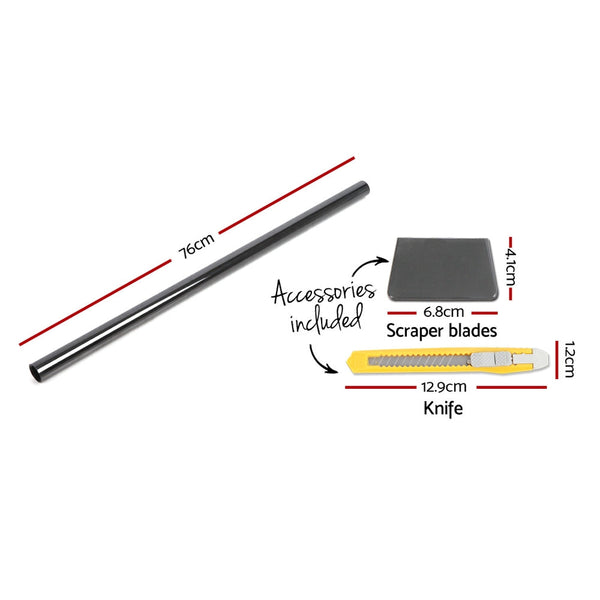 Giantz Tint Film Black Commercial Car Auto House Glass 76Cm X 7M Vlt 5% Window Tint