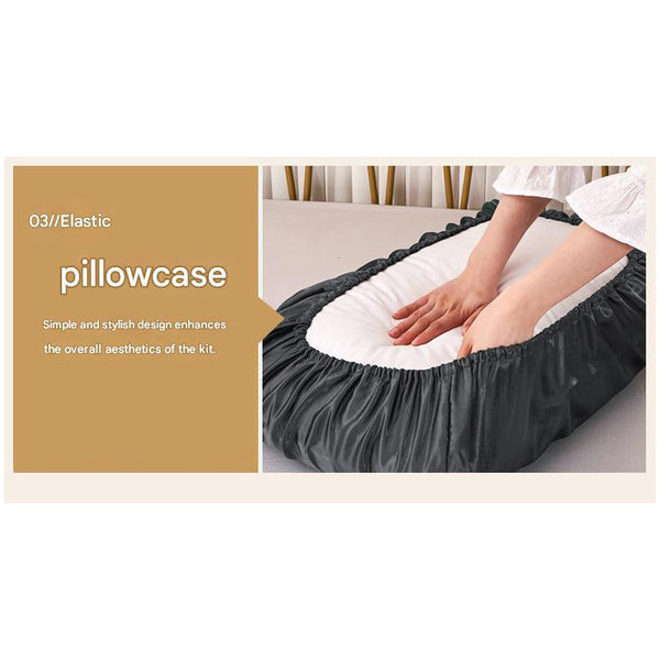 Navy Blue Silky Satin Pillowcase Pair Smooth For Hair & Skin Elastic Fitted (46X70+16Cm) Pillow Cases