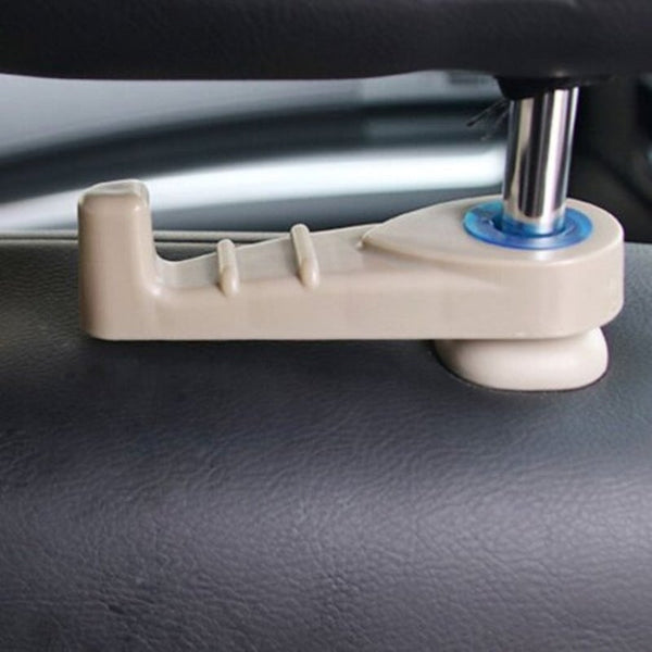 X 501 Car Seat Back Hook Storage Hangers Phone Holder Single Packaged Beige