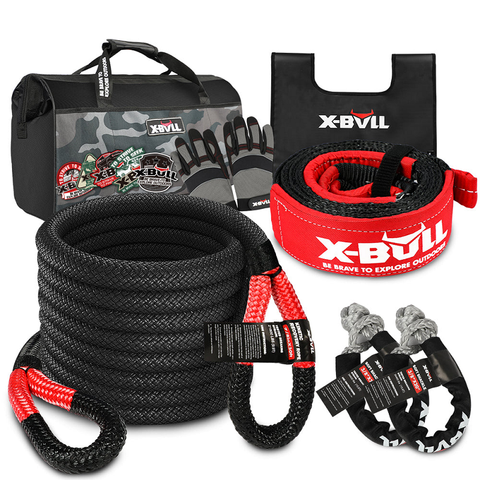 X-Bull Recovery Kit 4X4 Off-Road Kinetic Rope Snatch Strap Winch Damper 4Wd13pcs