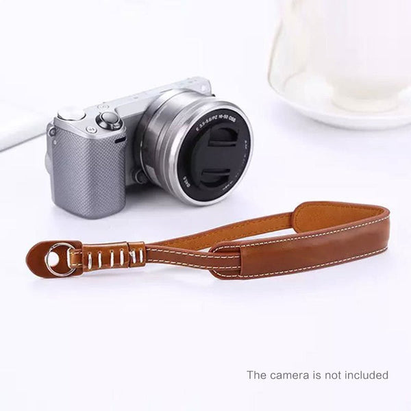 X5-M Camera Wrist Hand Strap Pu Leather Lanyard Sony Fujifilm Nikon Leica Brown