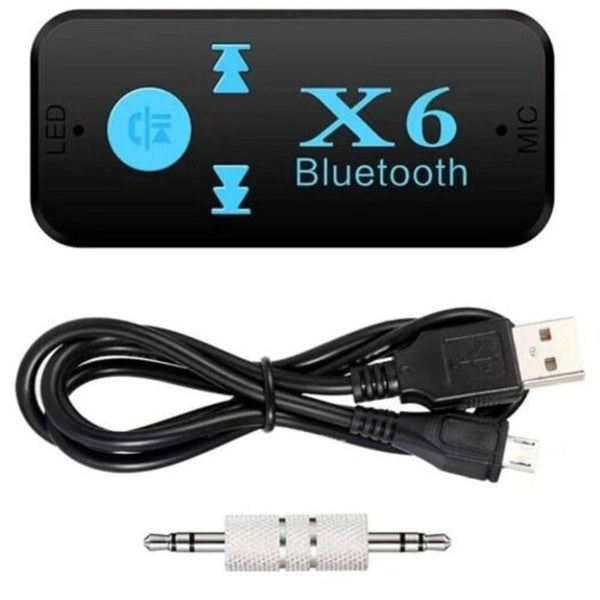 X6 Car Bluetooth Audio Receiver Aux Adapter Black