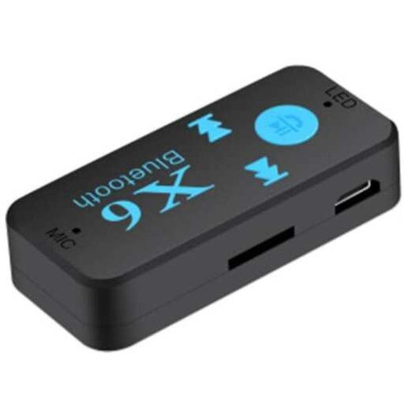 X6 Car Bluetooth Audio Receiver Aux Adapter Black