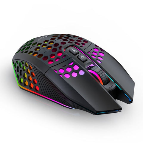 X801 Wireless Gaming Mouse Honeycomb Hollow Design Usb Rechargeable Rgb Light