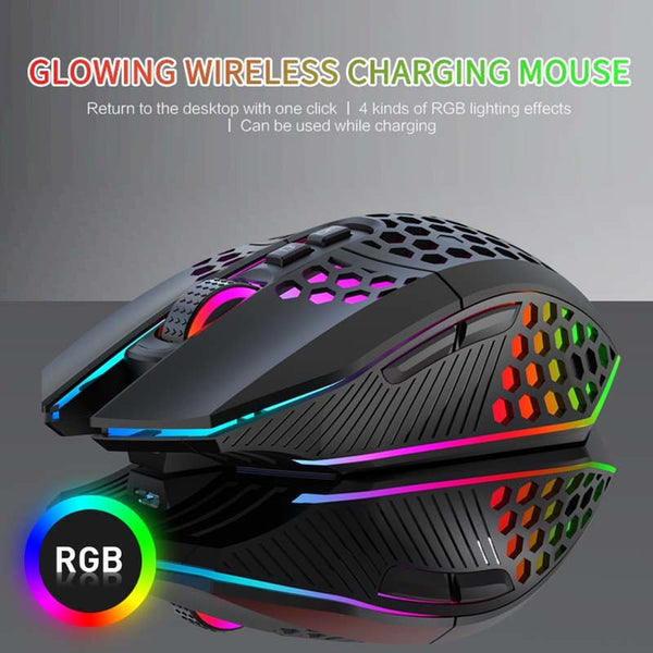X801 Wireless Gaming Mouse Honeycomb Hollow Design Usb Rechargeable Rgb Light Mice Trackballs & Touchpads
