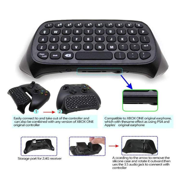 Game Controllers Xboxone Gamepad Keyboard Chatpad For One Lyyes Wireless Message 2.4Ghz Receiver Keypad Controllers & Attachments