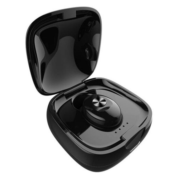 Xg12 Wireless Bluetooth Waterproof Single Ear Sports Headset With Charging Box Black Earbuds