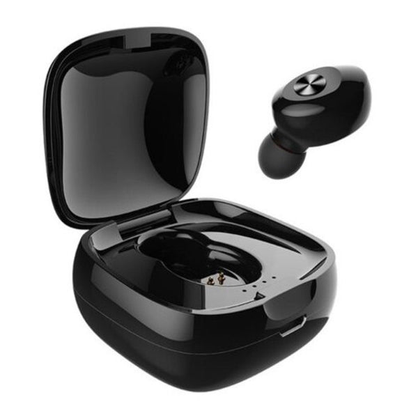 Xg12 Wireless Bluetooth Waterproof Single Ear Sports Headset With Charging Box Black Earbuds