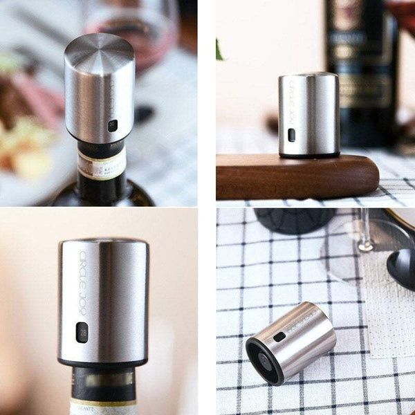 Wine Stoppers Smart Stainless Steel Vacuum Date Recording Bottle Stoppers