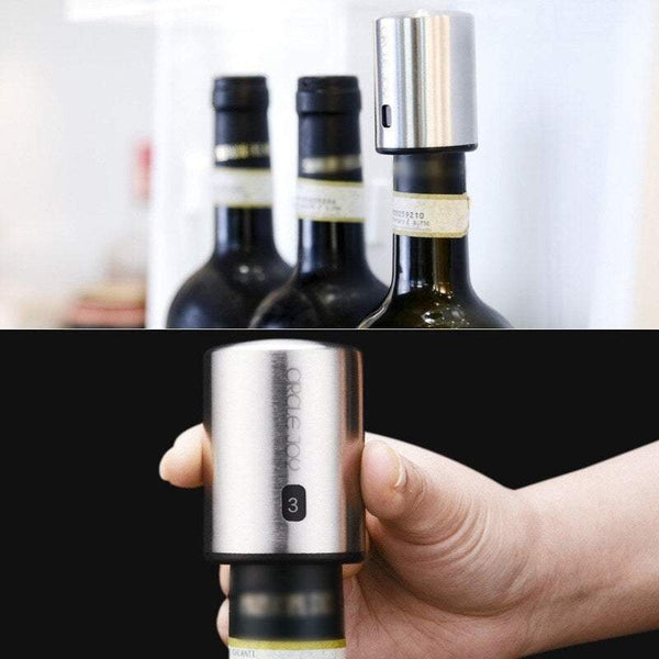 Wine Stoppers Smart Stainless Steel Vacuum Date Recording Bottle Stoppers