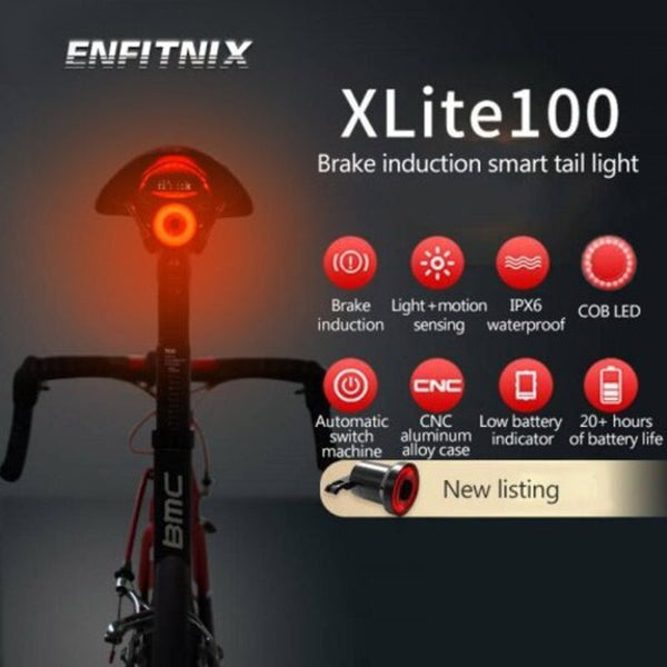 Xlite100 Bicycle Taillights Intelligent Sensor Brake Lights Usb Road Bike Mtb Rear Saddle Version Lights & Reflectors