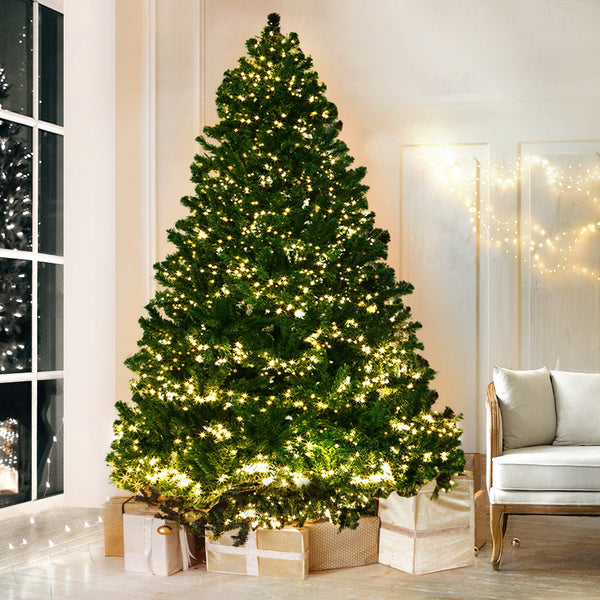 Jingle Jollys Christmas Tree 1.8M Xmas 1980 Led Lights Modes Warm White Seasonal Decorations